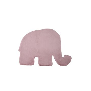 Caty Elefant kinderteppich einfarbiger fluffy hochflor 80x100cm rosa