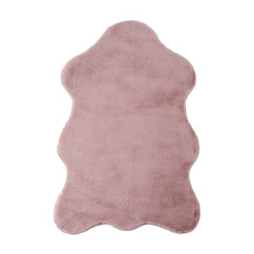 Caty Schaffell kinderteppich einfarbiger fluffy hochflor 60x90cm rosa