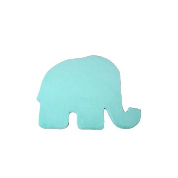 Caty Elefant kinderteppich einfarbiger fluffy hochflor 80x100cm mintgrün