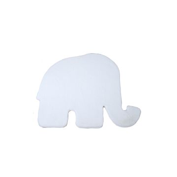 Caty Elefant kinderteppich einfarbiger fluffy hochflor 80x100cm weiß