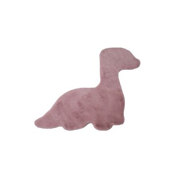 Caty Dino kinderteppich einfarbiger fluffy hochflor 80x100cm rosa