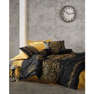 Saten Line bettwäsche-set 200x220cm satin alvina gold