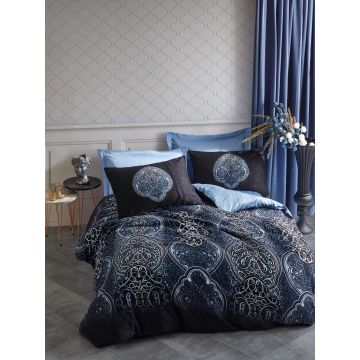 Saten Line bettwäsche-set 200x220cm satin glory blau