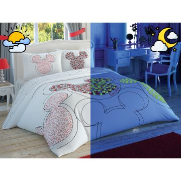 Disney Home - Love Micky Maus Glow renforce bettwäsche-set 200x220cm (lizenziert)