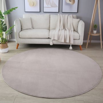 Sky teppich kurzflor rund Ø 200cm beige