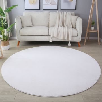 Sky teppich kurzflor rund Ø 200cm creme