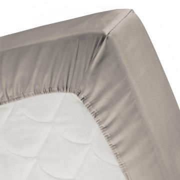 Cinderella Sundays spannbettlaken 90x210cm satin taupe (bis 25cm)