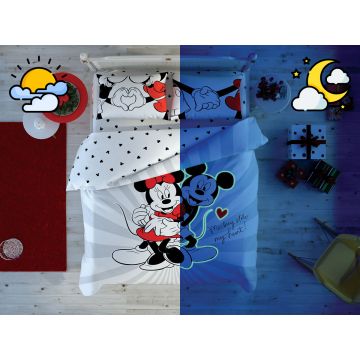 Disney Home - Minnie & Micky Maus Glow renforce bettwäsche-set 200x220cm (lizenziert)