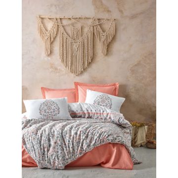 Bohem bettwäsche-set 200x220cm baumwolle renforce oswin lachsfarben