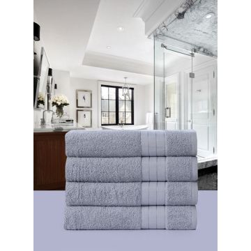 handtuch-set 50x100cm (4 stücke) nr:1000 silber