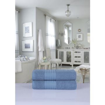 handtuch-set 70x140cm (2 stücke) nr:1000 eisblau