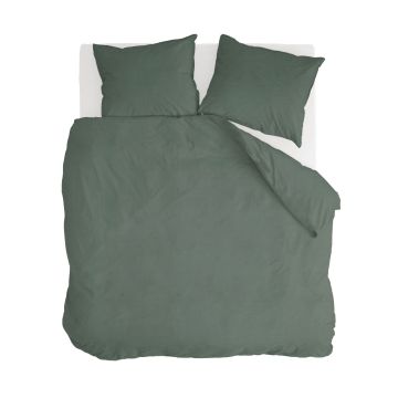 Vintage Cotton bettwäsche 240x220cm dunkelgrün